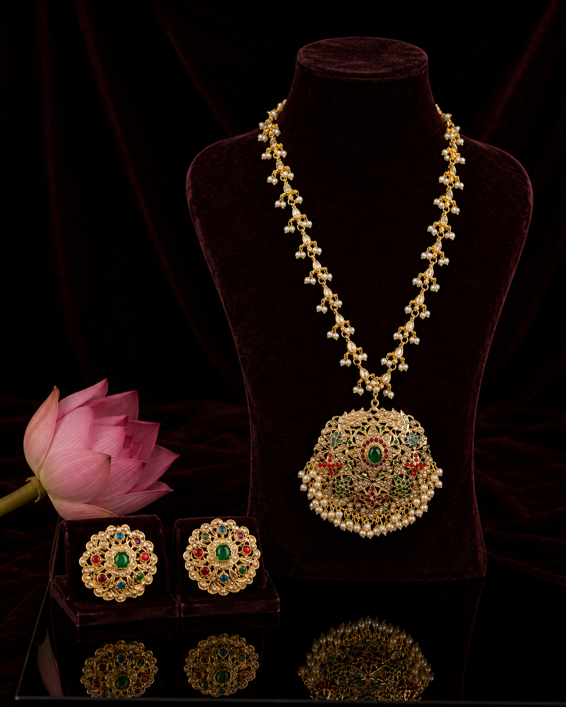 Mugal-e-noor Jadau Pendent