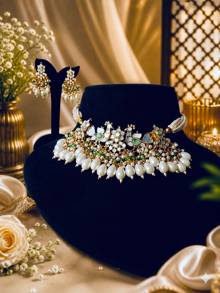 Regal Mayura Mother of Pearl Necklace