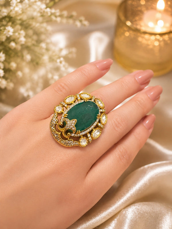 Emerald Blossom Ring