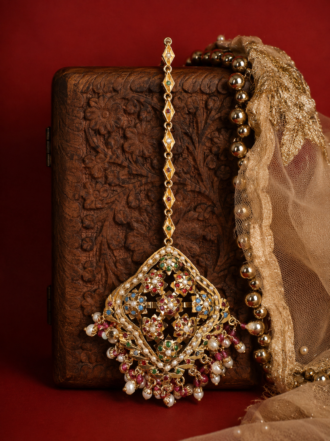 Jadau Ruby & feroza mangtika